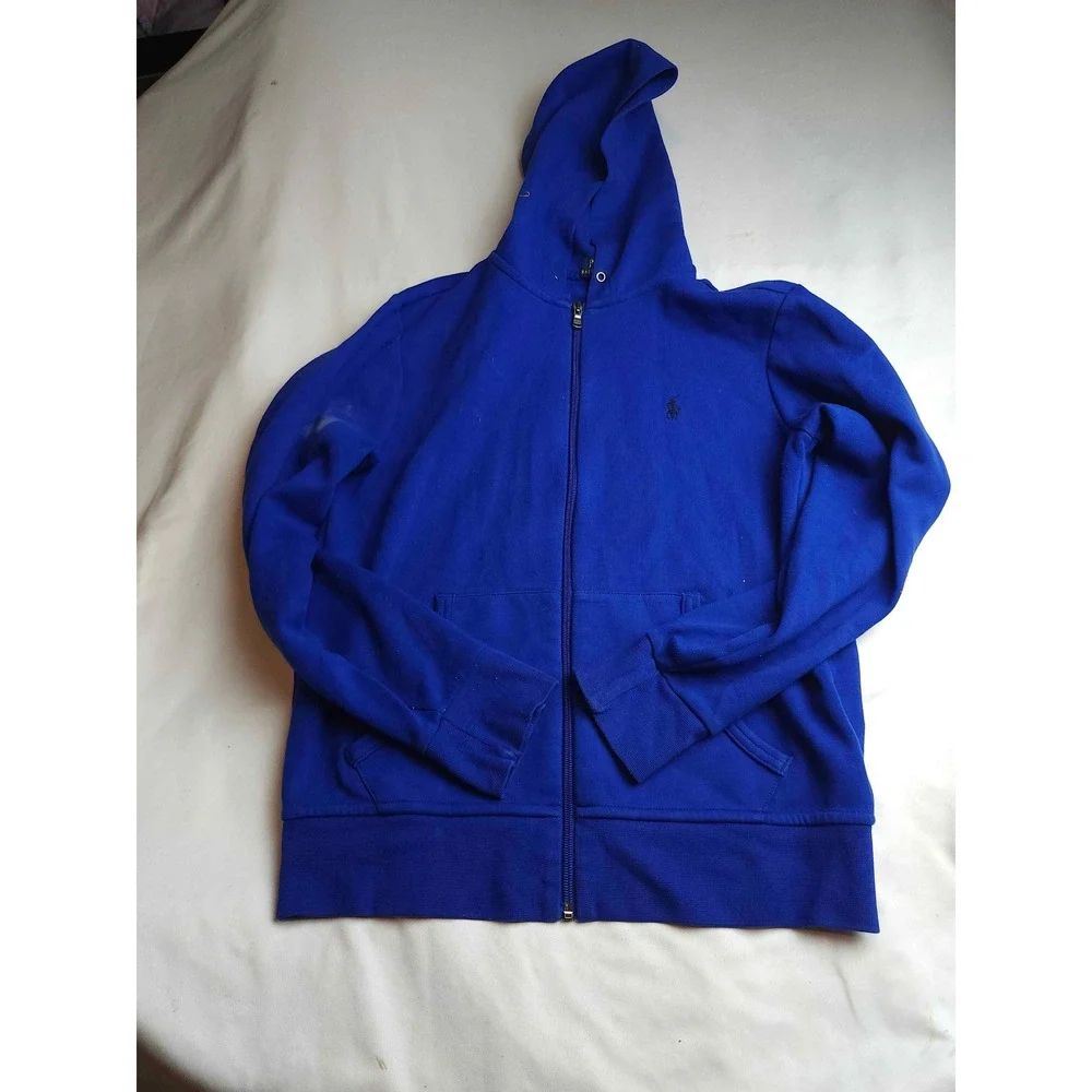 Polo Ralph Lauren Mens Royal Blue Full Zip Fleece Hoodie Sweatshirt SP